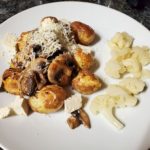 Fried Bouillon Fingerlings with pan-seared mushroom